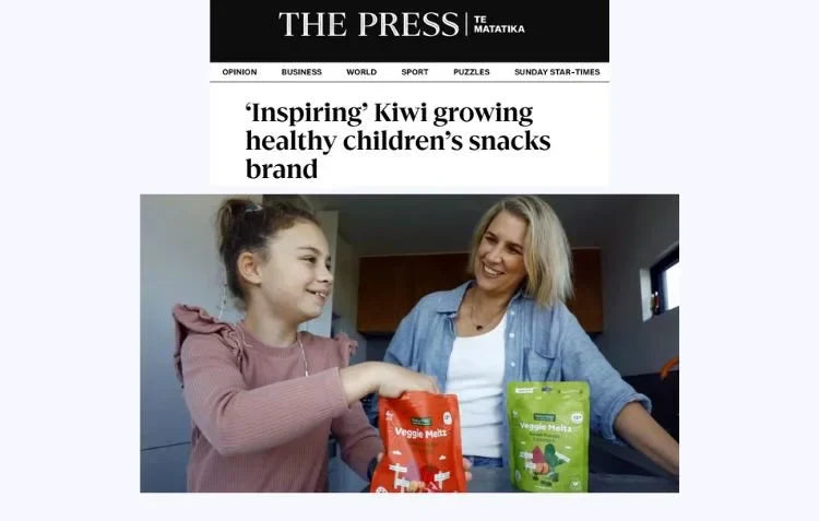 As featured in The Press: 'Inspiring' Kiwi growing healthy children's snack brand'